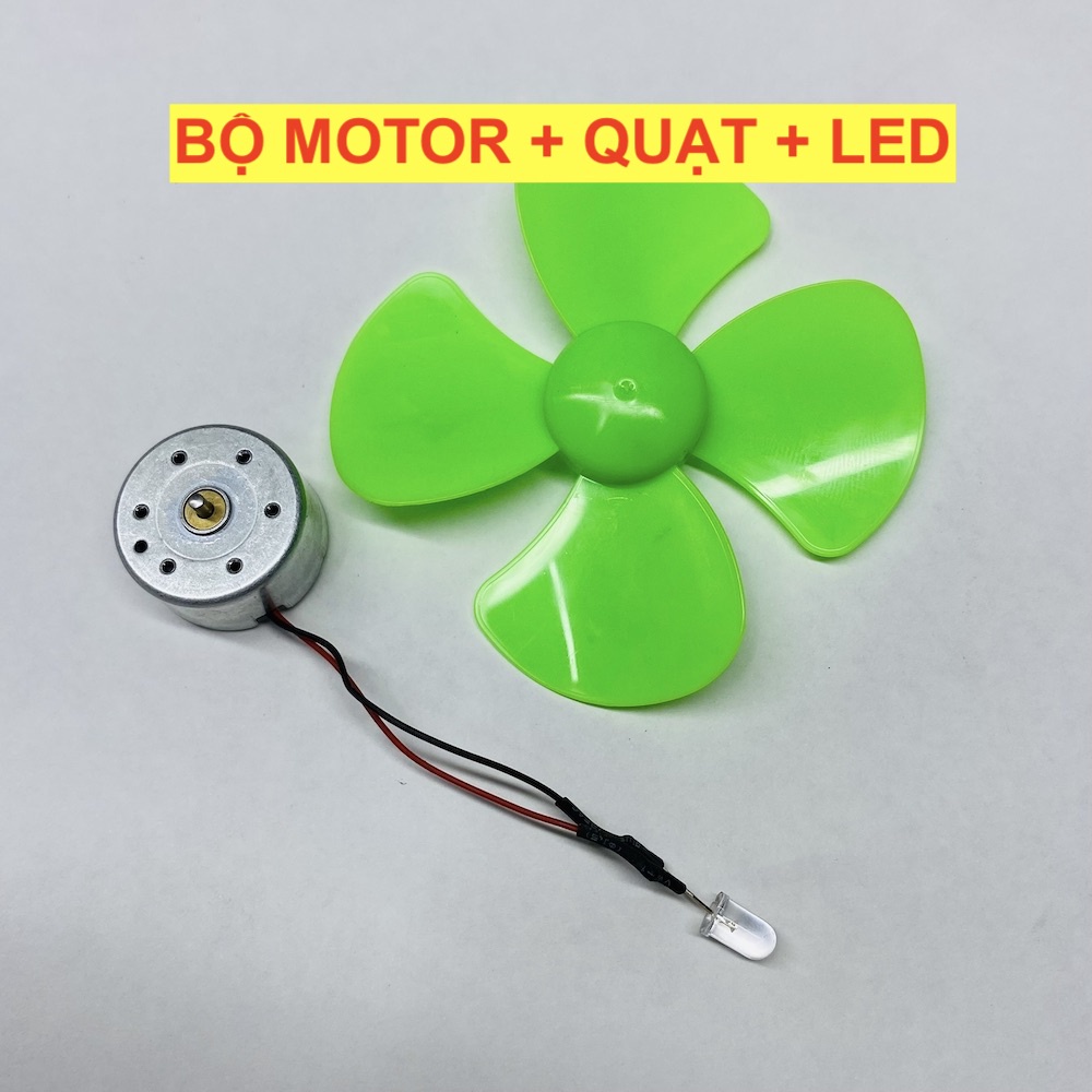 Bộ phát điện gió mini motor 300 phát điện LED - học tập steam thí nghiệm - LK0493
