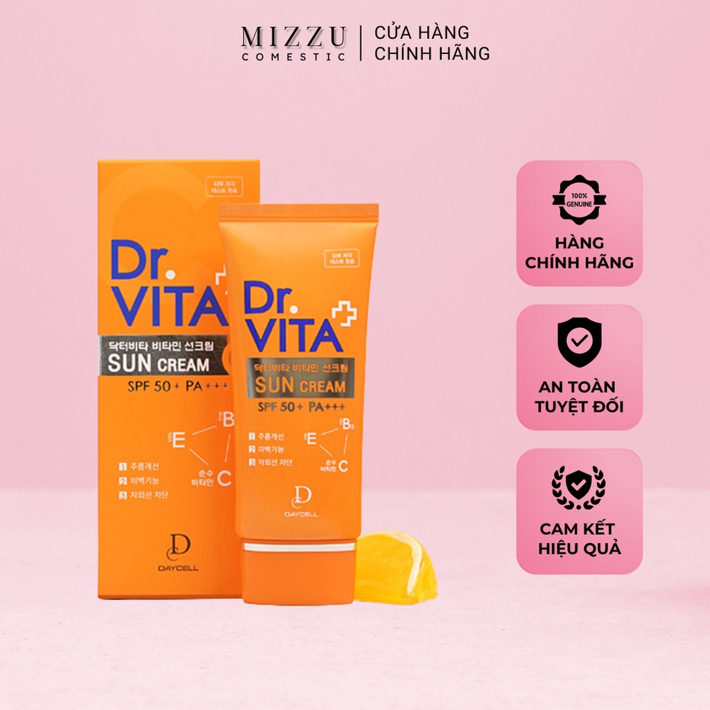 Kem chống nắng dược mỹ phẩm nâng tone Hàn Quốc Daycell Dr.Vita Spf50