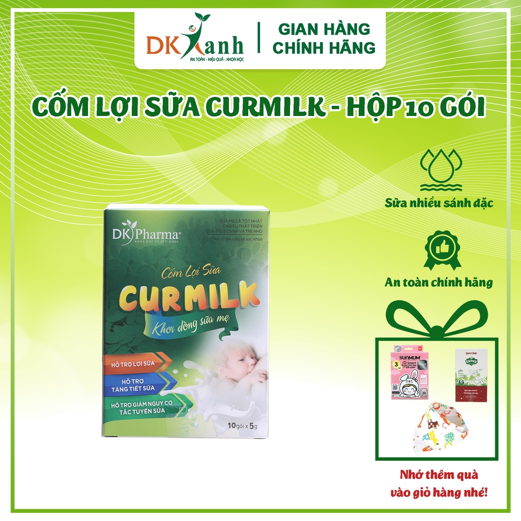 Cốm lợi sữa Curmilk - DK Pharma hộp nhỏ 10 gói tiện lợi