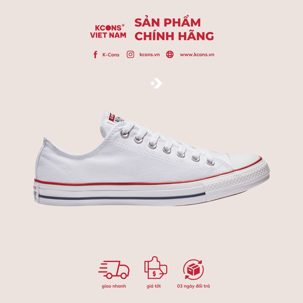 Chuck Taylor Converse Classic White | Giày Converse Trắng Viền Đỏ M7652C