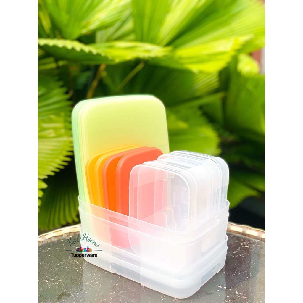 Bộ hộp nhựa đựng thực phẩm ngăn đông Colorful Tupperware nhựa nguyên sinh an toàn chính hãng bảo hành size 250ml 650 1.5