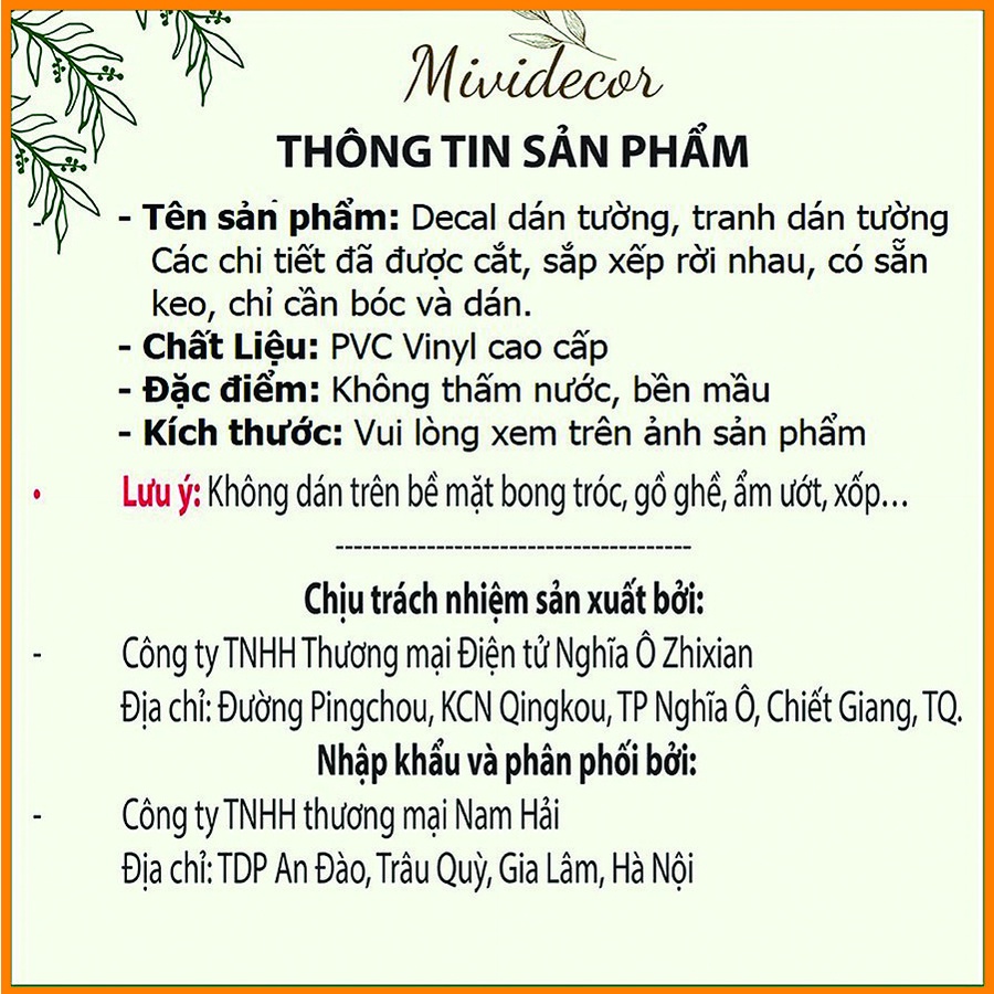 Tranh dán tường phòng ngủ decor dán tường MIVIDECOR tranh 3d dán tường tranh decor phòng khách cây xanh