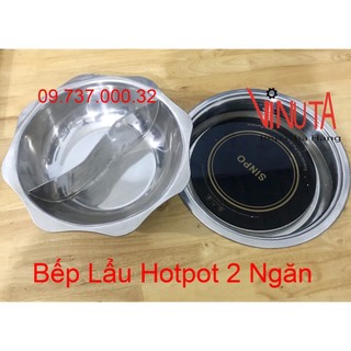 Bếp lẩu 2 ngăn 2000w, bộ bếp lẩu điện từ âm bàn nhà hàng, Nồi lẩu hotpot