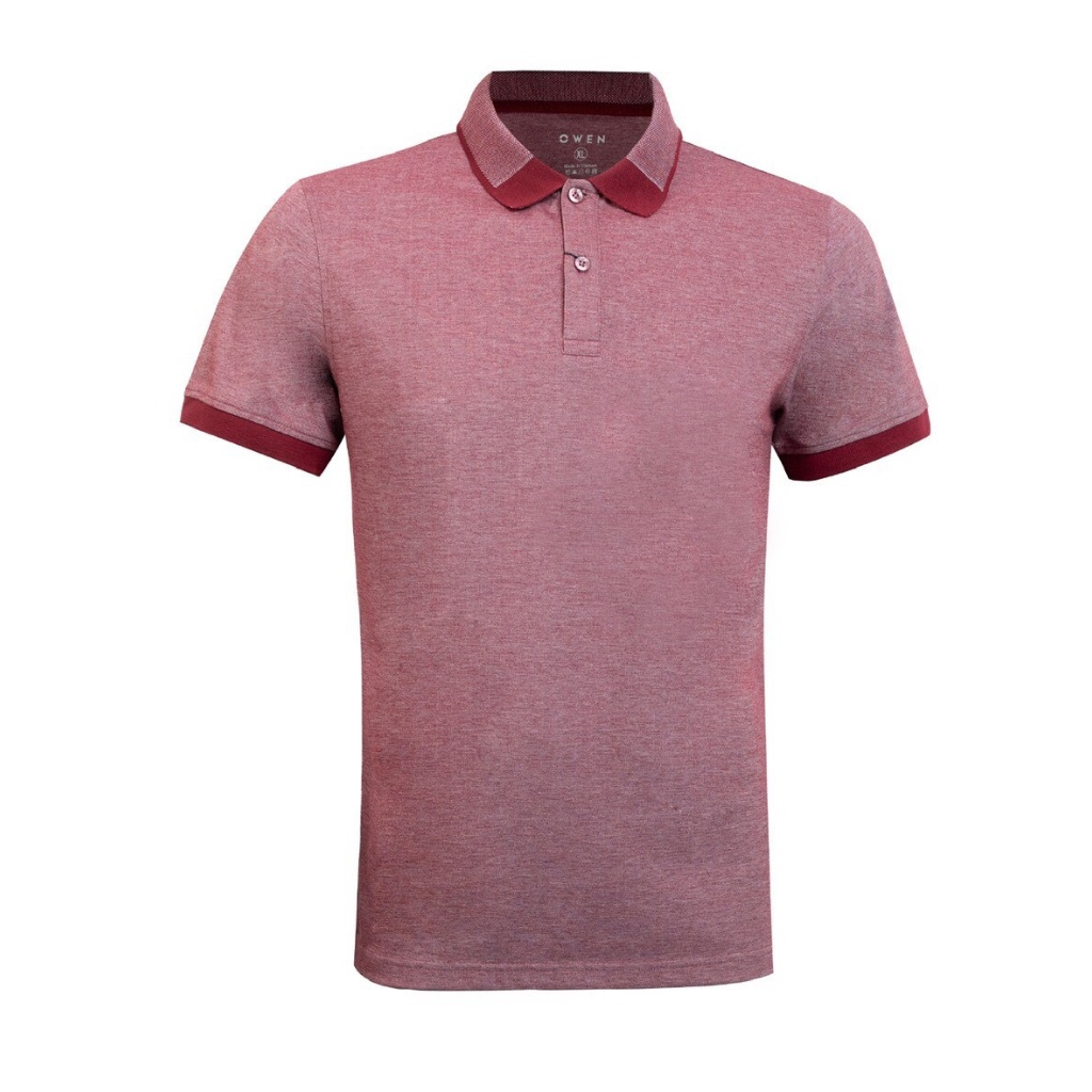 Áo thun nam có cổ bẻ polo OWEN APV231348 phông ngắn tay hàng hiệu cao cấp dáng body fit màu xanh tím vải cotton mềm mát