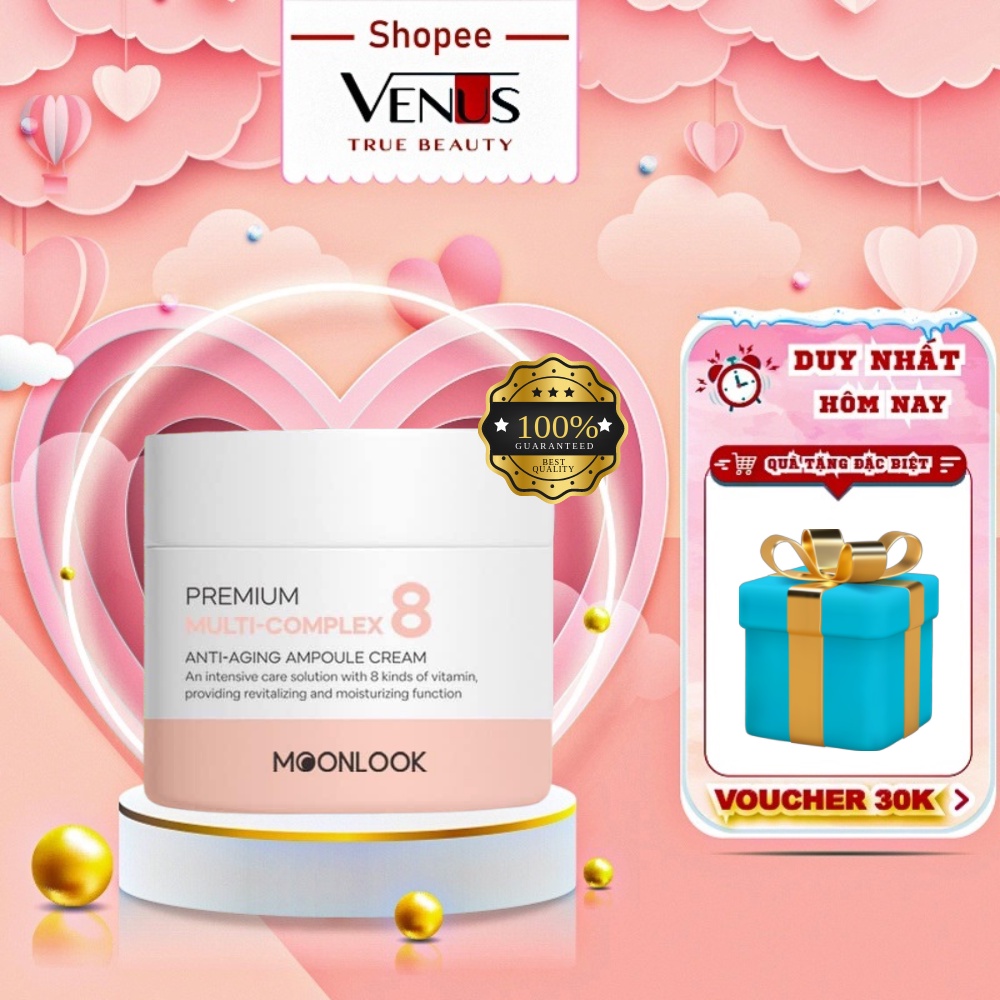 Kem Dưỡng 2 Lớp Phức Hợp 8 Loại VITAMIN Moonlook, Cấp Ẩm & Chống Lão Hóa Da - 50ml [ Chính Hãng - Hàn Quốc 100% ]