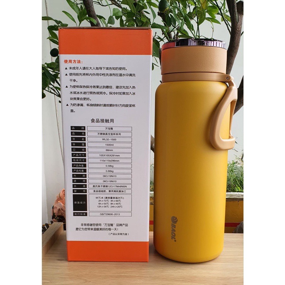 Bình giữ nhiệt BaoL mẫu mới nhất năm cực đẹp giả da lì siêu sang 1L,1L2,1L5
