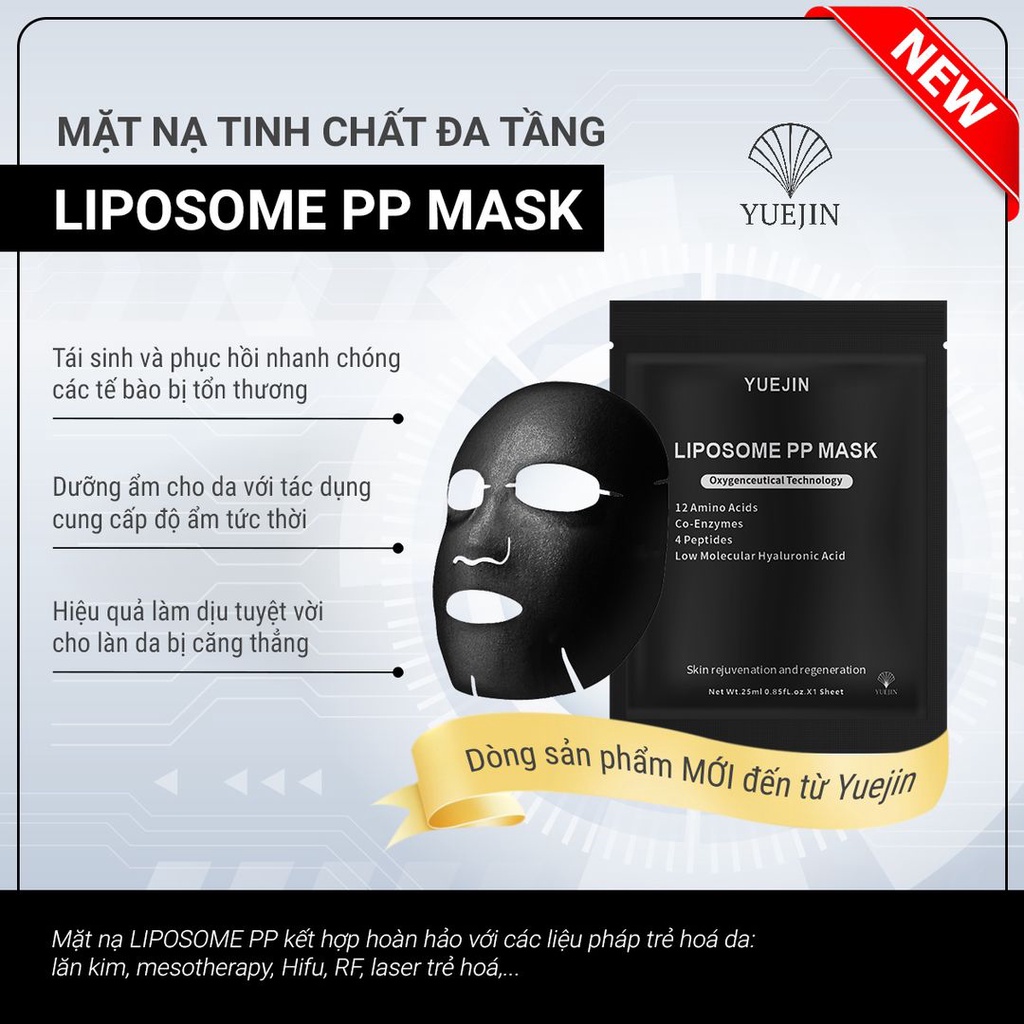 Yuejin Liposome PP Mask - Mặt nạ siêu phục hồi, cấp ẩm và tái sinh đa tầng làn da (1 miếng) | BigBuy360 - bigbuy360.vn