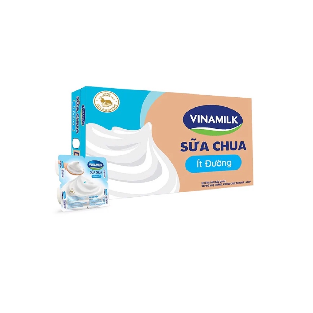 1 Thùng SỮA CHUA ĂN VINAMILK ÍT ĐƯỜNG - VỈ 4 HỘP X 100G(48 hộp)