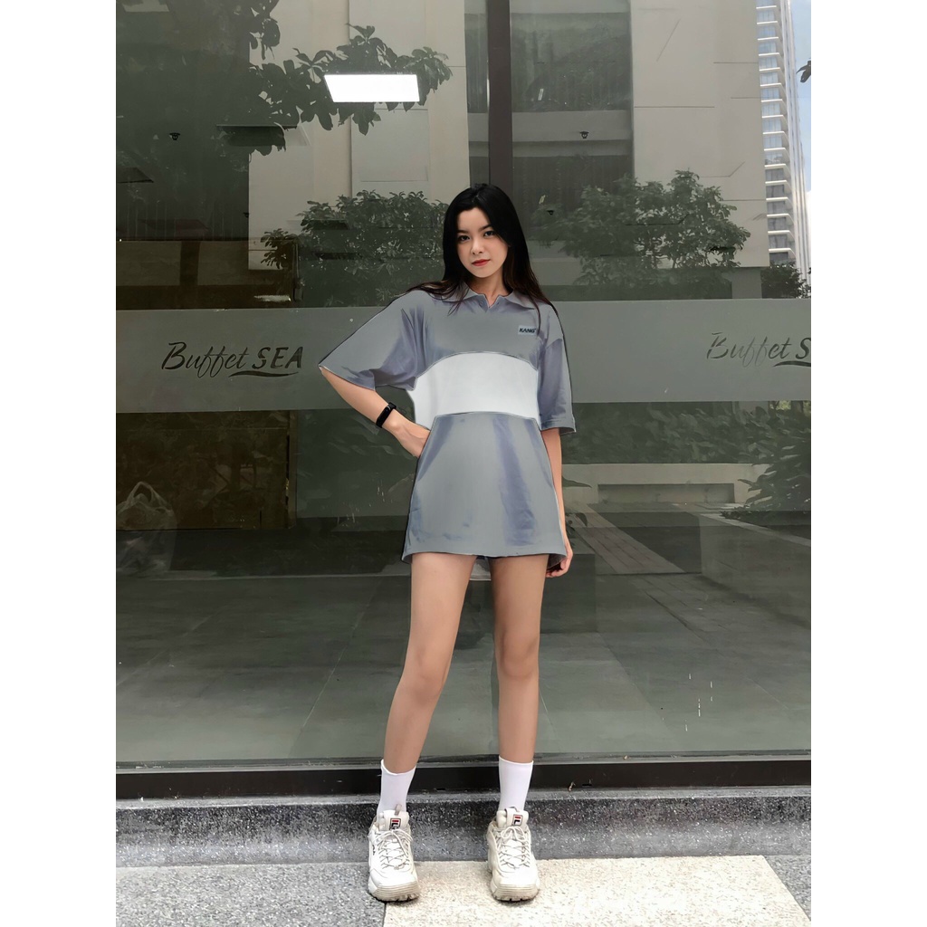 Áo Polo Đẹp OVERSIZE UNISEX Nam Nữ Áo Thun LOCABRAND Form Rộng Có Cổ Chất Cá Sấu Cao Cấp Xám Sọc Trắng Fanshion Hàn Quốc | BigBuy360 - bigbuy360.vn