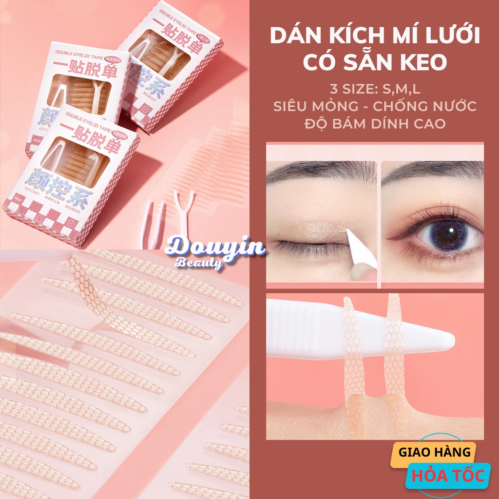 Kích Mí, Dán Mí Lưới Ren Sẵn Keo Không Lộ Siêu Mỏng Tàng Hình DD11 - Mỹ Phẩm Nội Địa Trung Douyin Beauty