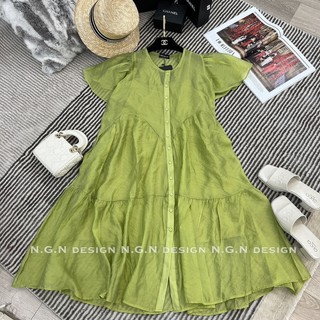 Váy maxi tầng xanh cốm siêu đẹp NGN
