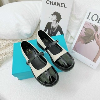 Giày búp bê quai ngang fullbox hộp xanh cao cấp da bóng giày bệt trơn