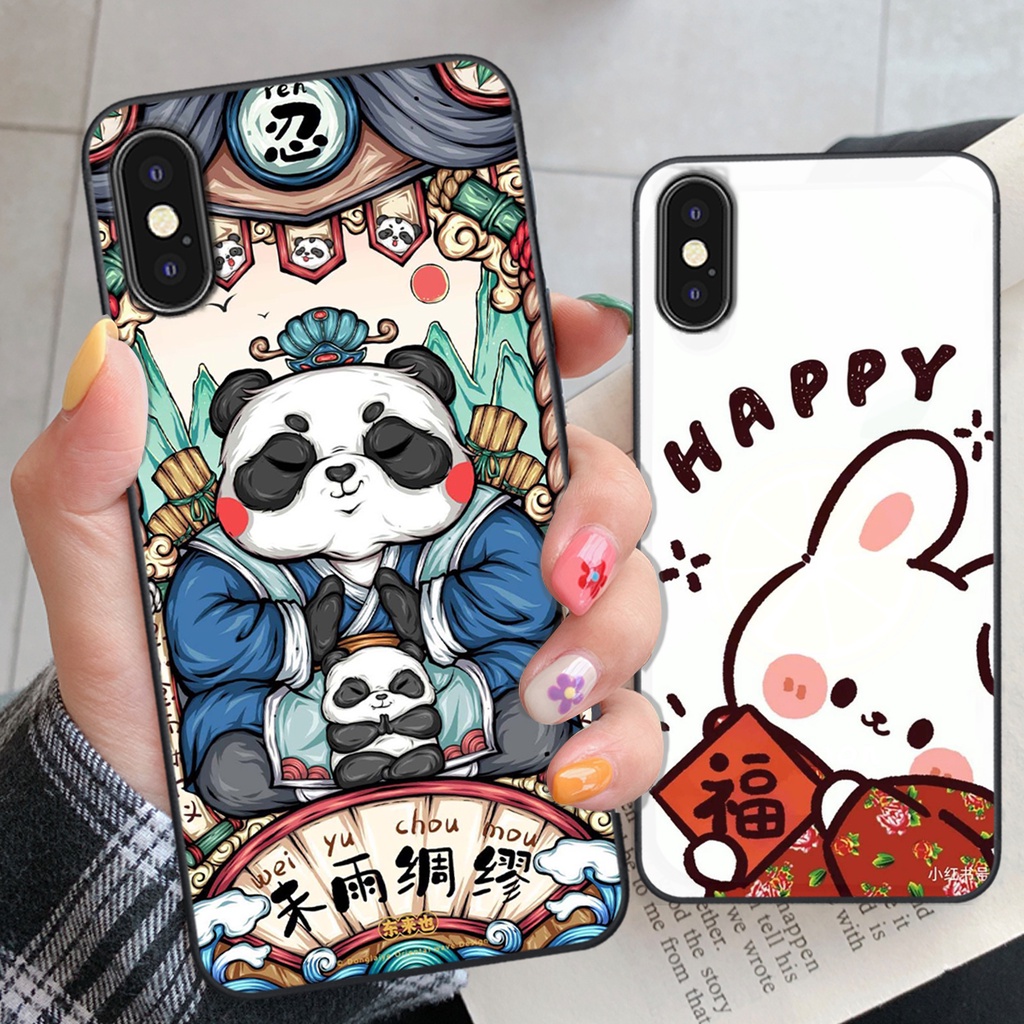 Ốp lưng iphone X/Xs/Xsmax Silicon Viền Vuông in hình Mèo Thần Tài BaQstore