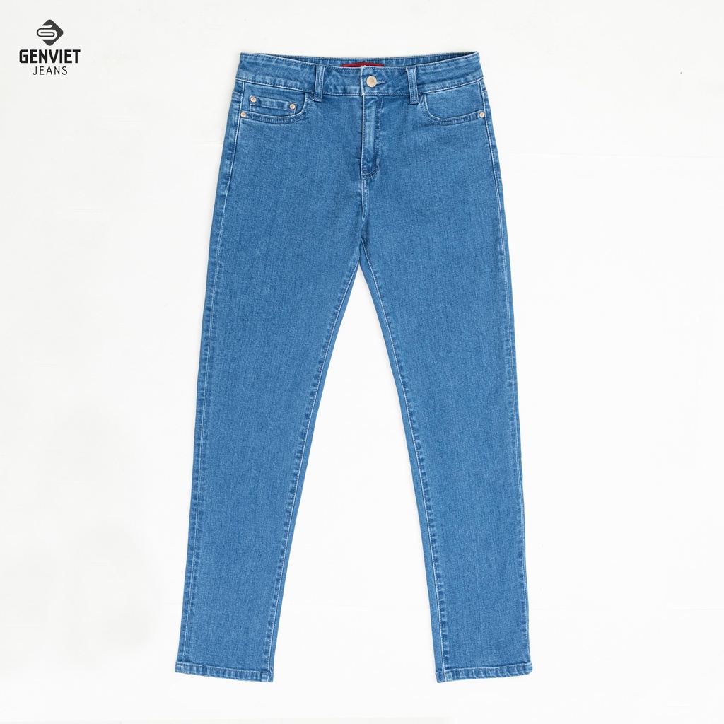 Quần Jeans Dài Nữ Genviet Basic Trơn Đơn Giản DQ109J8128