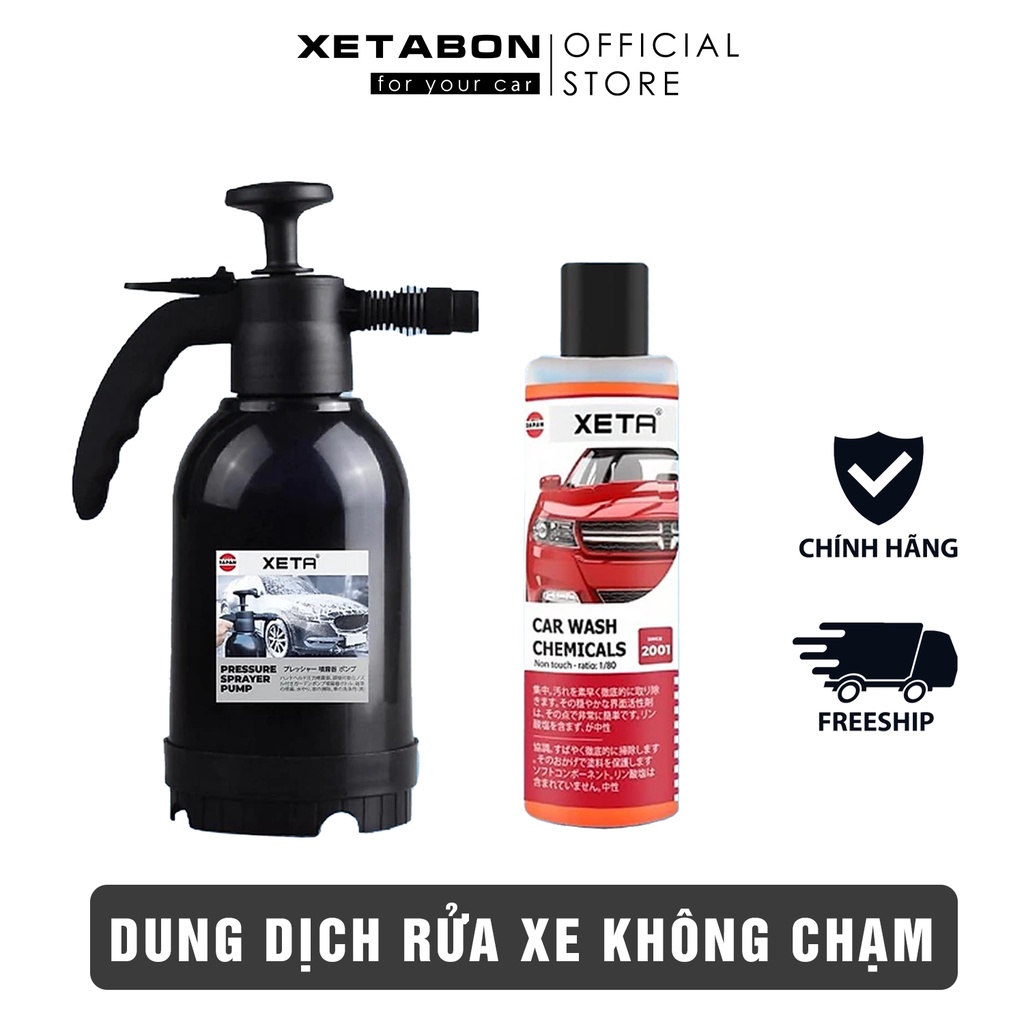 Rửa xe không chạm XETA dung dịch tẩy rửa xe máy xe ô tô tại nhà kèm bình tạo bọt tuyết