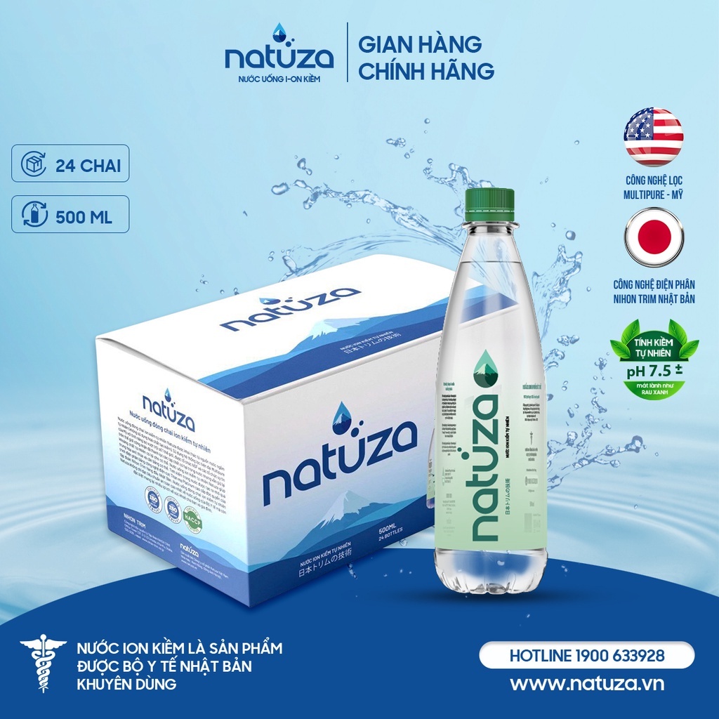 Nước Uống Ion Kiềm Natuza pH 7.5 500ml