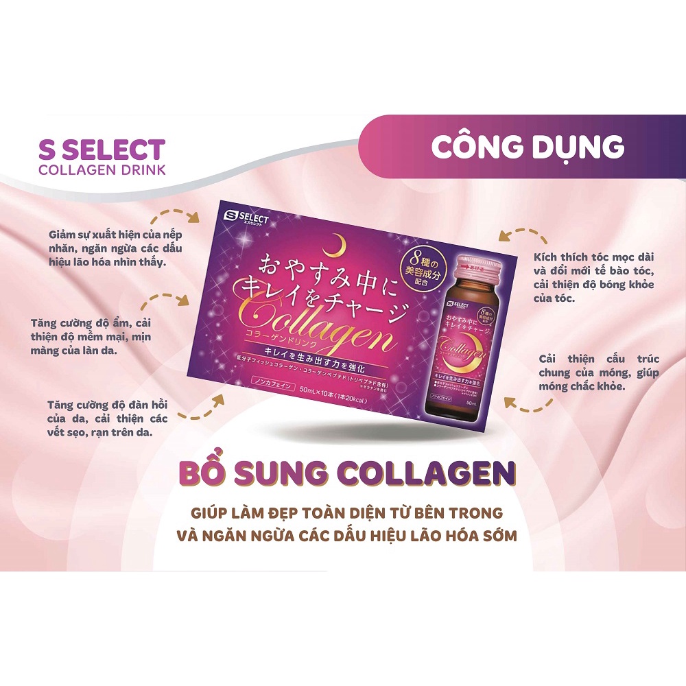 Nước uống Collagen S Select Vitamin C sáng da Nhật Bản 2000 mg collagen