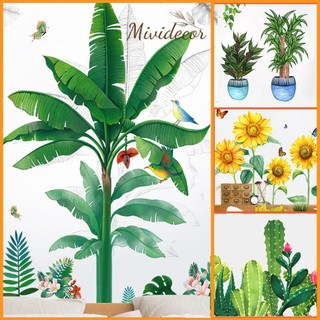 Tranh dán tường phòng ngủ decor dán tường MIVIDECOR tranh 3d dán tường tranh decor phòng khách cây xanh