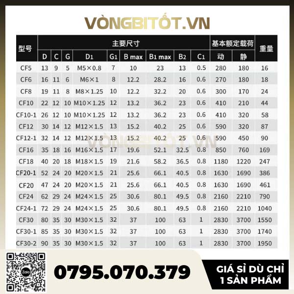 Vòng Bi Tỳ Cam CF