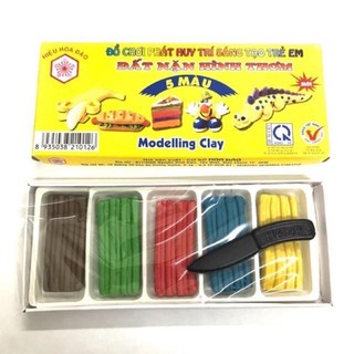 [ 2 HỘP ] Đất nặn Hoa Đào 5 màu/ 10 màu. - Văn phòng phẩm Bảo Quân