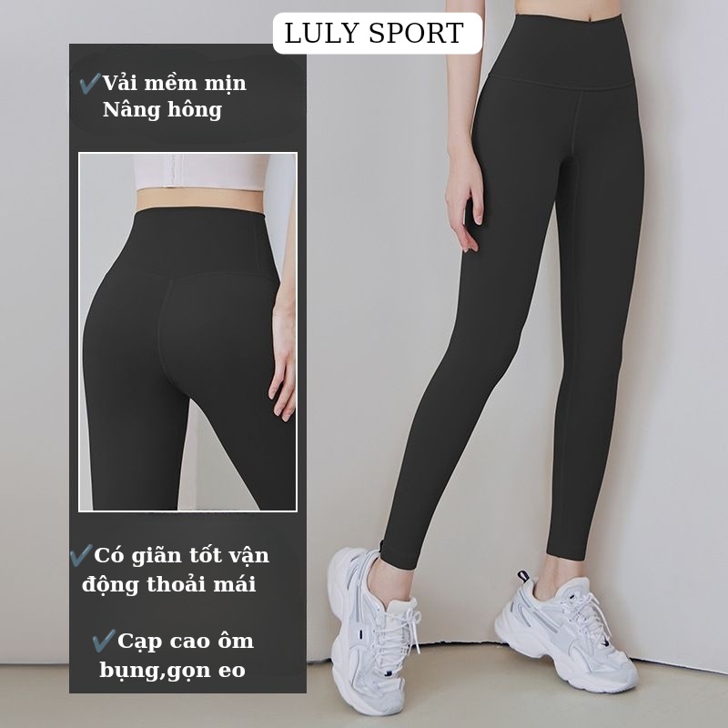 Quần tập Yoga nữ LULY SPORT,nâng mông cạp cao vải thun co giãn tốt
