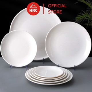 Đĩa nhựa tròn phẳng phíp melamine Superware màu trắng đủ size
