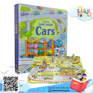 Đồ chơi lật mở tương tác về xe usborne look inside cars