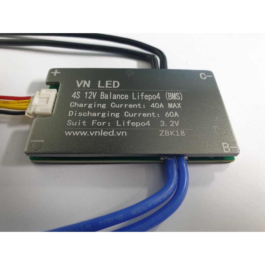 Mạch bảo vệ và cân bằng BMS cell Lithium Li-ion, Lifepo4 4S - 12V - 60A, dùng cho thiết bị dùng pin 