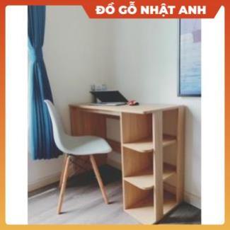 Bàn làm việc vi tính bàn gỗ kệ giá sách MDF thông minh mầu sáng cao cấp, Đồ gỗ NHẬT ANH gia đình