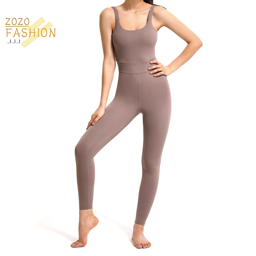 Bộ Áo Liền Quần Không Tay Mềm Mại Co Giãn Dùng Tập Yoga