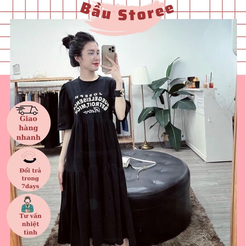 VÁY BẦU CÔNG SỞ MÙA HÈ- ĐẦM BẦU CỘC TAY COTTON XINH XẮN MẶC NHÀ ĐI CHƠI ĐỀU ĐẸP