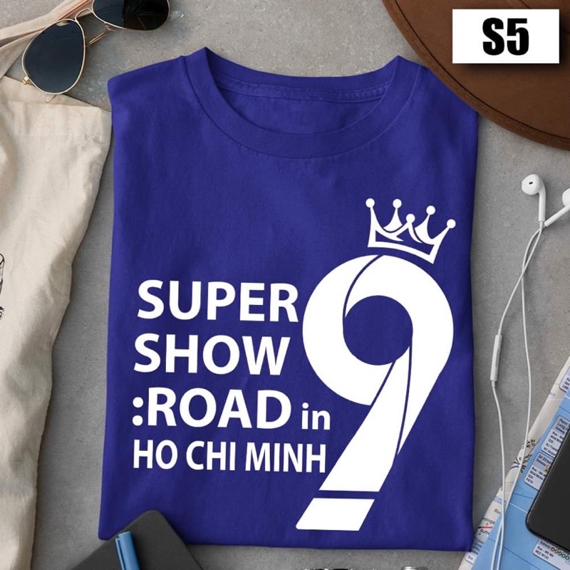 Áo thun Super Junior SS9 in Ho Chi Minh Viet Nam xanh dương trắng Super Show 9 ELF