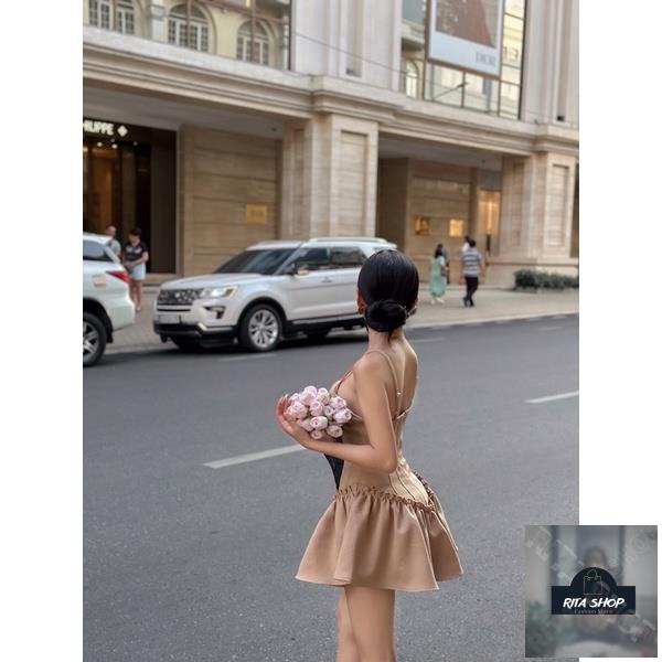 Đầm xoè 2 dây cup ngực dễ thương sexy 3397