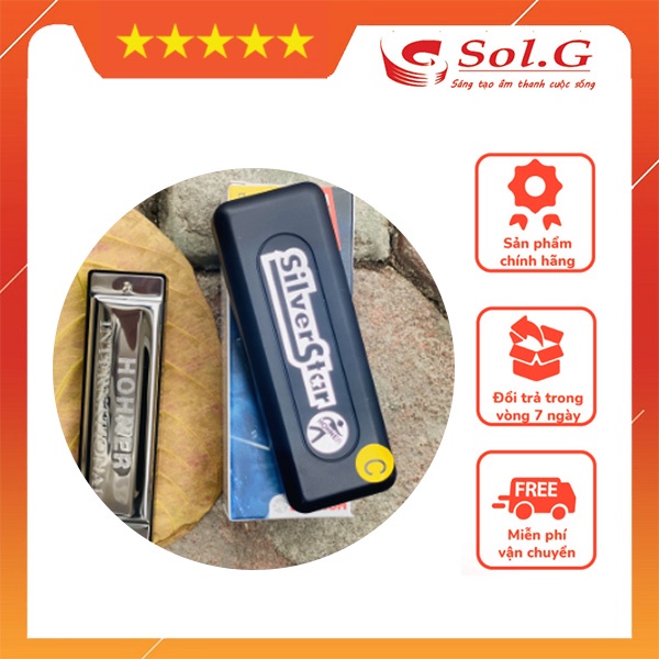 Kèn harmonica Diatonic 10 lỗ HOHNER Silver Star M50401 ( Tone C ) Phân Phối Nhạc Cụ Phụ Kiện Chính Hãng SolG