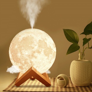 Máy Phun sương Tinh Dầu Mặt Trăng 3D Máy khuếch Tán Phun Sương Tích Hợp Đèn Ngủ Thơm Phòng Tạo Ẩm  Khử Mùi
