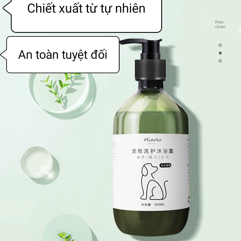 *Hoả tốc* Sữa tắm trị ve rận cho chó mèo MIARKO thảo dược Chuyên dùng trong SPA - khử mùi, mượt lông, ngừa ve rận 500mll