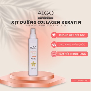 Xịt dưỡng tóc Keratin Collagen với thành phần sữa dưỡng 2 lớp chống nhiệt và tia UV, Algo dung tích 250ml