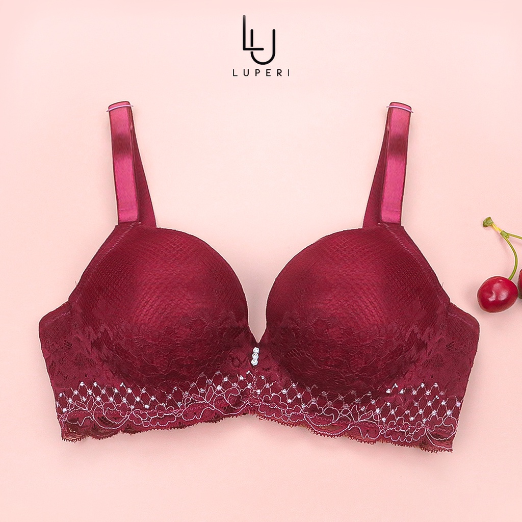 Áo Lót Nâng Ngực Đệm Mỏng Lỗ Thông Hơi Luperi Có Gọng Thoáng Mát Tốt Cho Ngực To LP83X