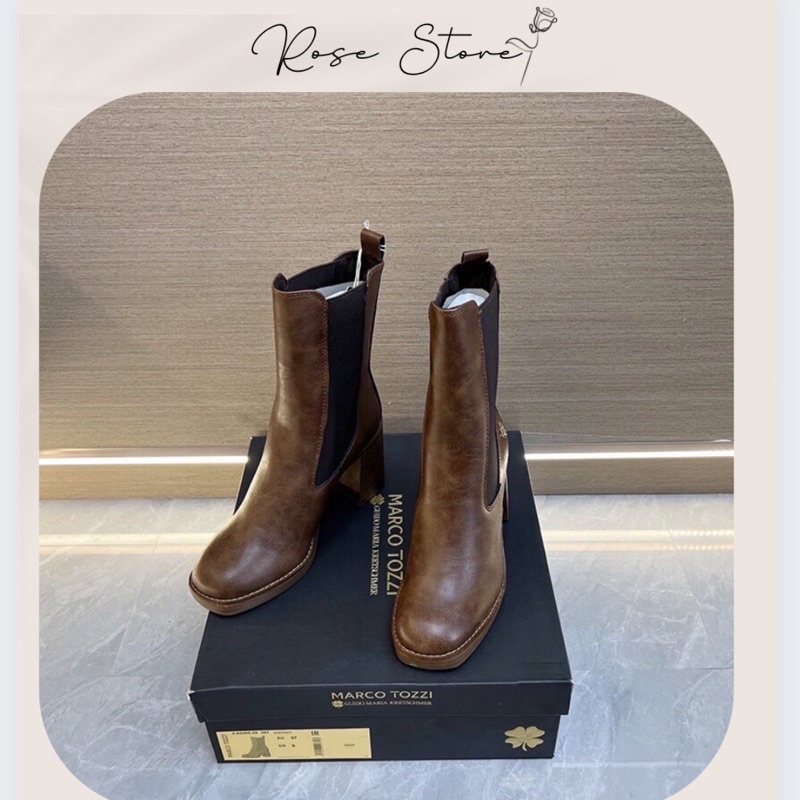 BOOT MARCO TOZZI CHELSEA CHÍNH HÃNG gót 6cm da cực mềm đẹp full hộp hãng, BAO GIÁ TOÀN CẦU
