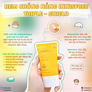 Kem chống nắng hàn quốc trắng da dưỡng ẩm innisfree kiềm dầu tốt