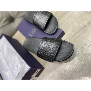 SLIDE SANDAL DIOR 'BLACK'. DÉP DIOR  DA THẬT ĐEN