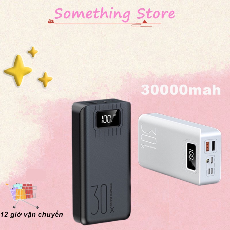 Sạc Dự Phòng chất lượng cao PIN Polymer cao cấp 30000mAh 3 trong 2 ra, sạc nhanh màn hình LED hiển thị sắc nét