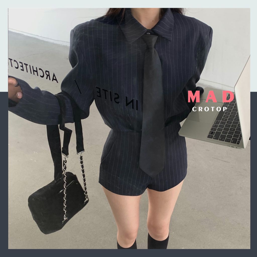 Set Áo Quần Vest Sọc Caro Hàn Quốc Thanh Lịch SD2 MADCROTOP