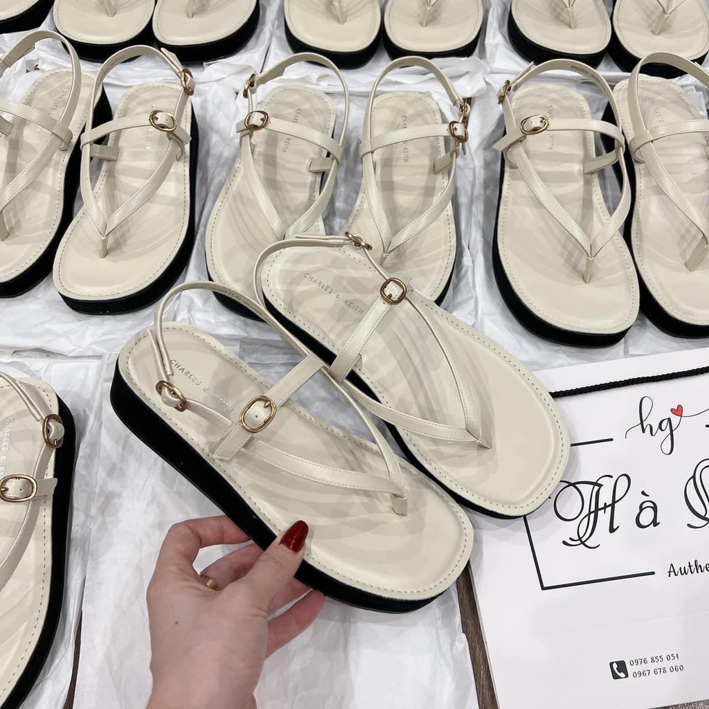 Giày Sandal CK xỏ ngón đế bánh mỳ tôn dáng hàng fullbox mẫu mới hè 2023 D688