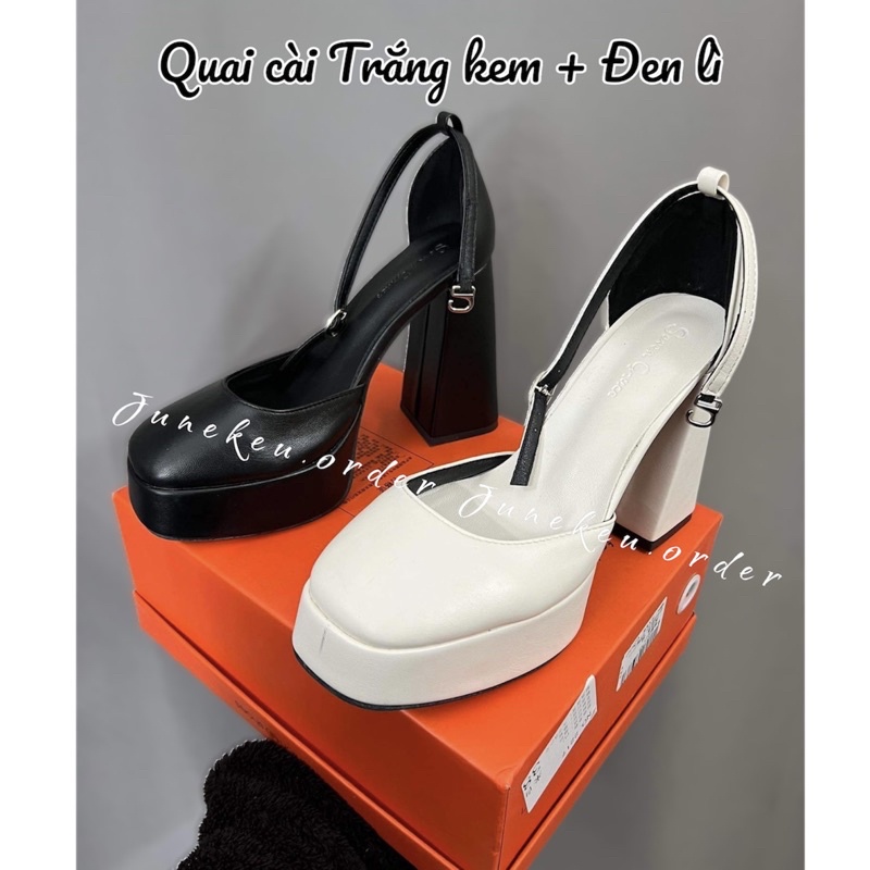 Giày Mary Jane cao gót vuông quai gài tiện lợi đế cao 12cm - mã CG12
