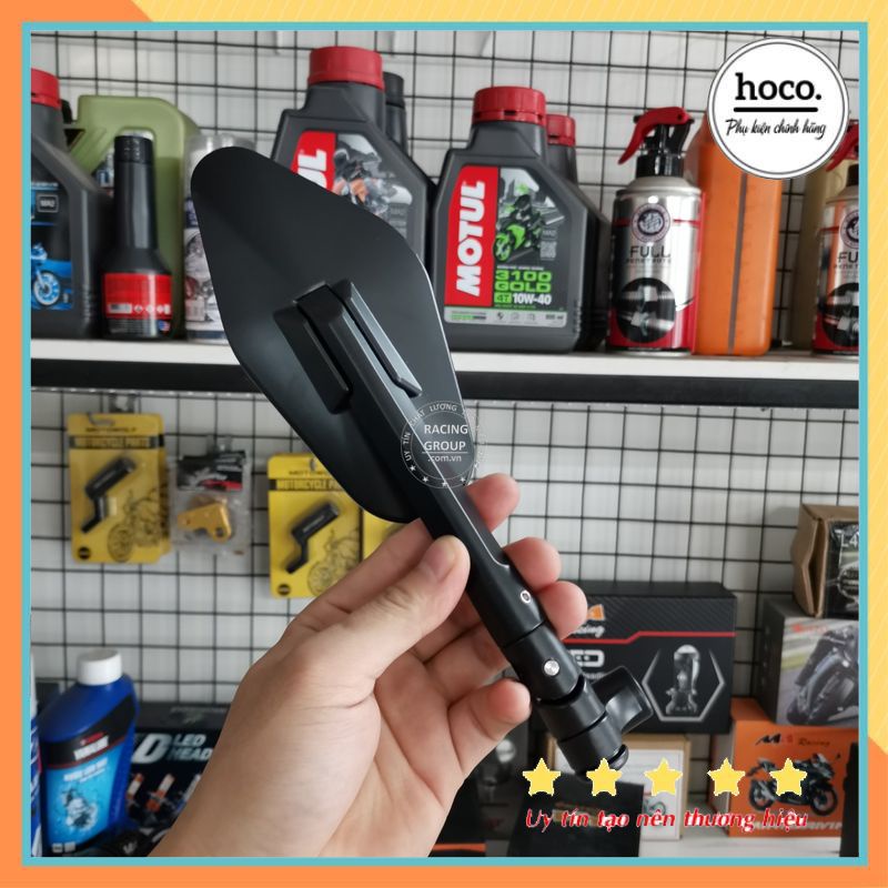 Gương chiếu hậu xe máy f5 hùng cường mặt xanh chống chói