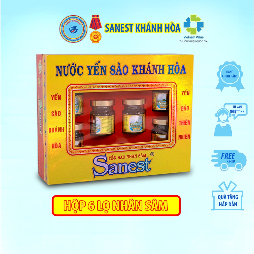 Nước Yến sào Khánh Hòa Sanest Nhân Sâm Lọ 70ml