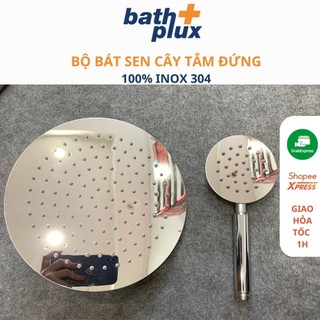 Bộ bát sen cây tắm đứng vuông tròn inox sus304 tay sen bát sen thay thế phù hợp mọi loại sen cây tắm đứng