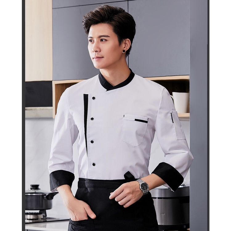 Áo bếp đồng phục tay dài cho nhà hàng khách sạn