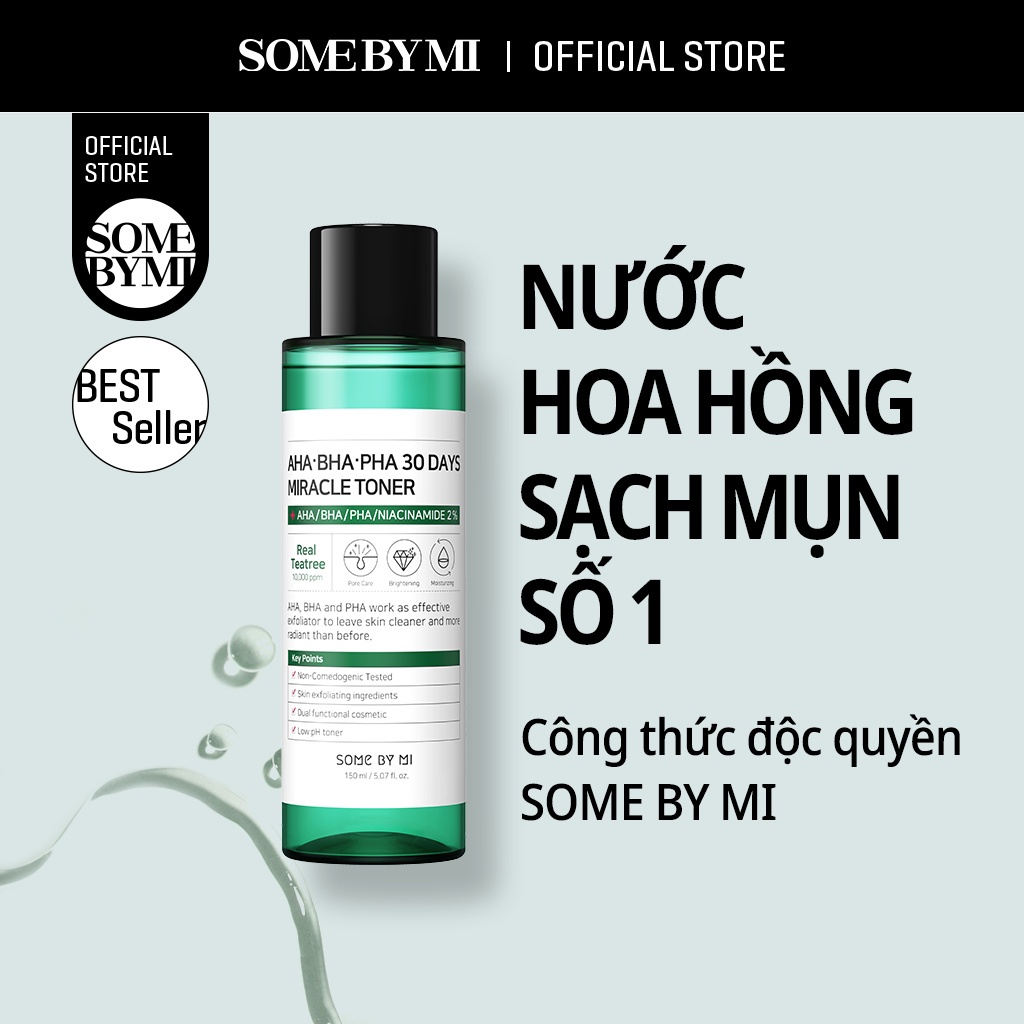 Nước hoa hồng Some By Mi làm sạch da dầu mụn trong 30 ngày AHA-BHA-PHA 30 Days Miracle Toner 150ml (tuyet)